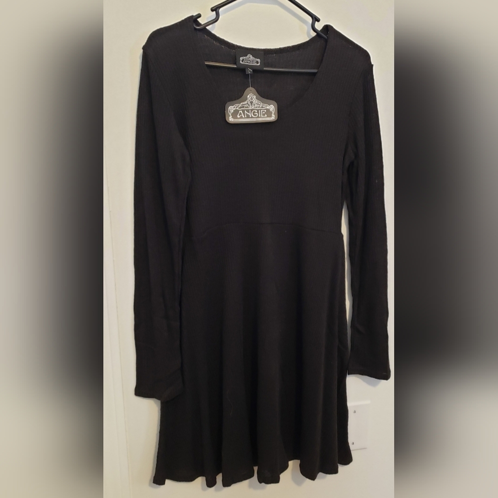 Black thin sweater type dress
